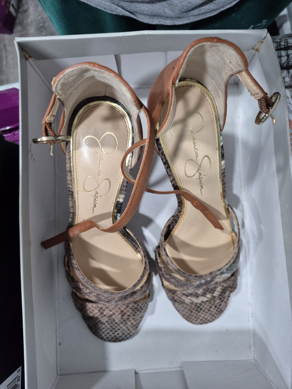 Jessica Simpson Cognac Ankle-Strap Heels